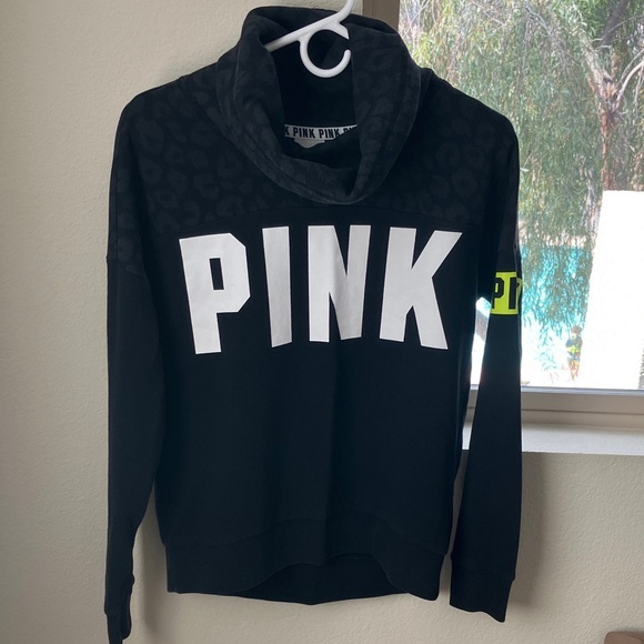 PINK Victoria's Secret Sweaters - PINK Victoria's Secret Black Cowl Neck‎ Sweater